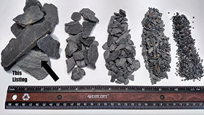 USA Natural Slate 1-3" for Aquariums, Reptiles, Terrariums, Miniatures 2 lb | Hand sorted, tumbled & washed in the US by our family-owned small business. Great in paludariums, mosaics & fairy gardens - style: 2 lbs