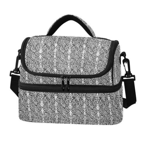 Emelivor Snake Insulated Lunch Bag Tote Container for Adult | 8L Double Deck,Large Lunch Box with Shoulder Strap,Thermal Meal Prep Cooler,Suitable for School Work Picnic Office Travel