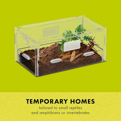 Zilla Micro Habitat Terrarium, Terrestrial, with Locking Latch, for Isopods, Spiders, Insects, Small - size: Small, style: Terrestrial