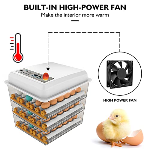 Egg Incubator - Egg Incubator with Automatic Egg Turning and Humidity Control,Large Poultry Hatcher for Chickens Birds Ducks (182 Eggs) (182 Eggs)