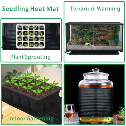 AIICIOO 2 Pack Seedling Heat Mats 10"x 20.75" Warm Hydroponic Heating Pad for Indoor Gardening, Seed Starting Germination, Greenhouse, Brewing - size: 10"x20.75" 2 Pack