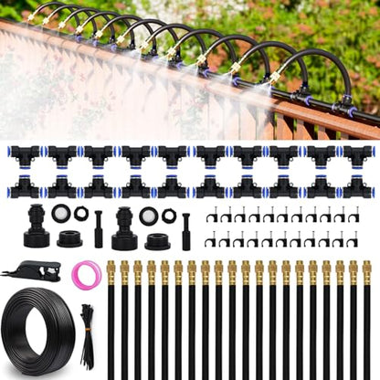 Drip Irrigation System 66 FT with 20 Nozzles, 360° Adjustable Bendable Garden Watering Misting System for Greenhouse, Yard, Lawn, Plant, Garden, 5/16 inch Hose (OD: 8mm) - color: 66 ft PU hose (5/16 in OD, 8mm)