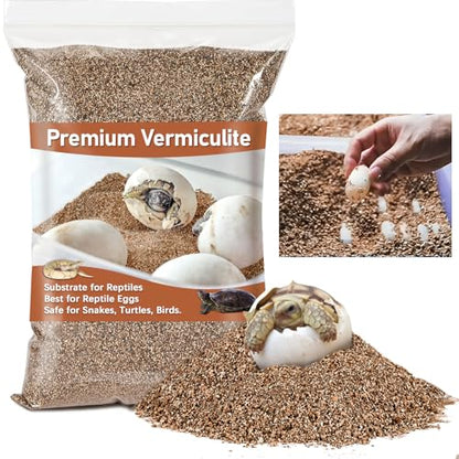 MAQIHAN 14OZ Vermiculite for Reptiles - Terrarium Substrate Bedding | Vermiculite Reptile Egg Incubation Soil for Bearded Dragon, Gecko, Hermit Crab, Snake, Tortoise, Turtle, Plants & Terrarium