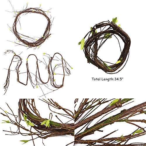 Hamiledyi Bearded Dragon Tank Accessories Lizard Large Hammock Jungle Climber Vines Flexible Leaves Bendable Vine Artificial Branch Habitat Reptile Decor for Chameleon, Lizards,Gecko,Snakes