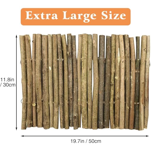 Hamiledyi 2 PCS Extra Large Wooden Reptile Hideout Bearded Dragon Bendy Bridge Climbing Ladder Hiding Hut Reptiles Hide Cave Habitat Decor for Lizards Gecko Spiders Snakes Tortoise(20" x 11.8")