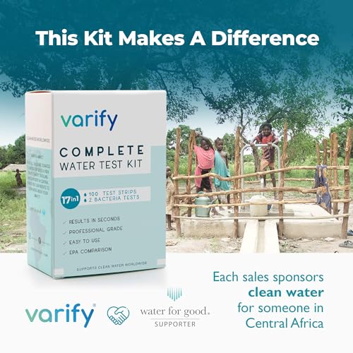17in1 Complete Drinking Water Test Kit - 100 Strips + 2 Bacteria Tester Kits - Well, Tap, Home, City Water Testing Strip for Lead, Alkaline, Chlorine, Hardness, Iron, Fluoride, Copper & More