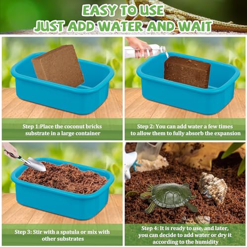 Riare 10 LB Natural Coconut Fiber Substrate, Coco Coir Reptile Substrate | Coconut Husk Reptile Bedding for Tortoises, Snakes, Geckos, Bearded Dragons & Hermit Crabs, Enclosures & Terrarium Setups - color: 1 Pack-10LBS