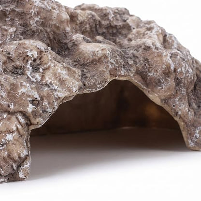 SECFOU Resin Reptile Hide Cave for Snakes and Lizards, Secure Rock Hideout with Realistic Natural Rock Appearance, Enhances Psychological Wellbeing in Aquarium and Terrarium Habitat