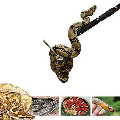 Snake Hook Reptile Grabber Rattle Snake Catcher,Professional Aluminum Alloy with Telescopic Rod and Lock, Comfortable Grip Handle for Catching,Controlling,Moving (53 inch Snake Hook)