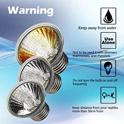 4 Pack 75W UVA UVB Reptile Light Bulbs,Basking Light Heat Lamp for Reptiles and Amphibian Terrariums Tank Cage for Turtle,Bearded Dragon,Chicken.Works with Various Lamp Fixtures Come with UV Test Card