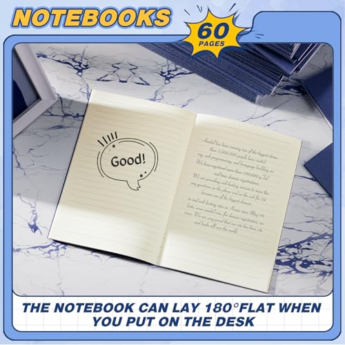 100 Pcs Journals Notebooks Bulk - Kraft Softcover A5 Small Notebooks 5.5 Inch x 8.3 Inch Notepads with 60 Page 30 Sheet for Writing Sketch Travel Office Supplies(Navy Blue,Lined) - color: Navy Blue, style: Lined
