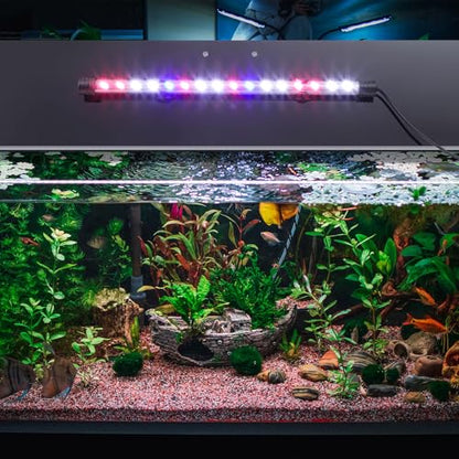 Sieral Aquarium Lids Polycarbonate Canopy with LED Light 2 Pcs Set 22.95 x 11.5 x 0.12 Inch for 33/40/55 Gallon with Center Brace Aquariums Cover Fish Tank Lid with a Hook Knife, Black - color: Black, size: 48 x 13 Inch