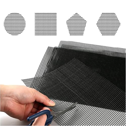 RLECS 5PCS Rectangular Flower Pot Drainage Mesh Pad 7.9x11.8inch Black Plastic Eye Mesh Suitable for Embroidery Canvas and Miniature Model Windows