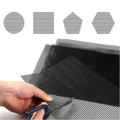 RLECS 5PCS Rectangular Flower Pot Drainage Mesh Pad 7.9x11.8inch Black Plastic Eye Mesh Suitable for Embroidery Canvas and Miniature Model Windows