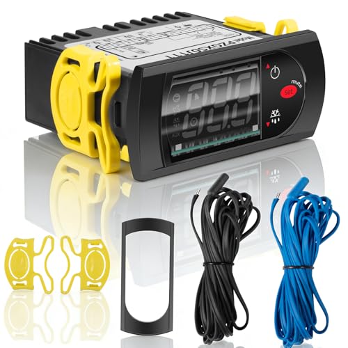 PZGXS0J111 Temperature Controller with 2 NTC Temperature Sensor Probe | Digital Thermostat Compatible with Carel and All Refrigerator Types, 115V