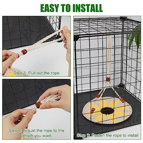 Jspupifip Reptile Hammock Bearded Dragon Accessories Reptile Summer Bed | Small Pet Habitat Shelter Cage Accessories for Chameleon Birds Rats Hamster Iguana - color: Beige&Yellow