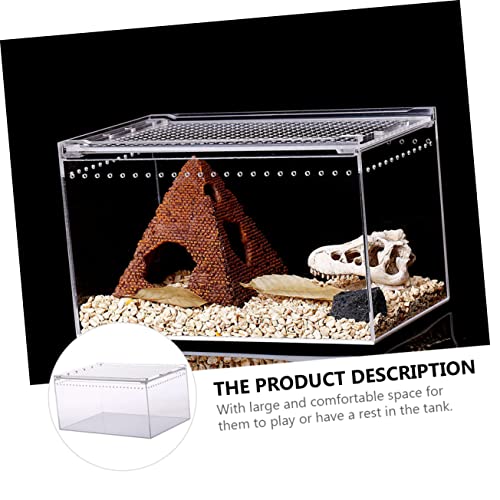 Climbing Pet Feeding Box Transparent Leak Reptile Breeding Container for Spiders Geckos Frogs Snakes for Safe Transport Habitat Observation