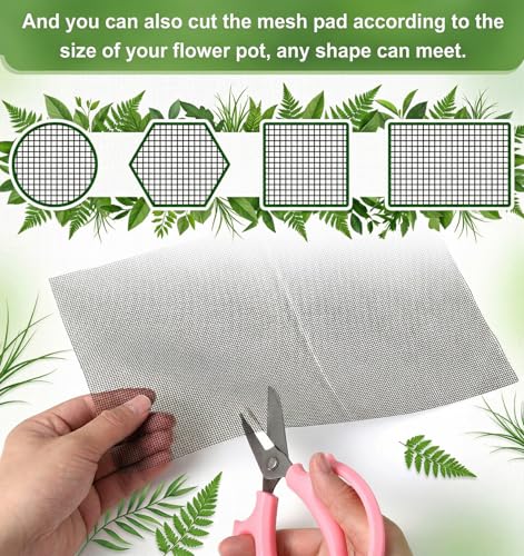 20Pcs Mesh for Plants, Garden Netting for Plants to Prevent Soil Leakage | Black, 11.8 x 7.8 In / 30 x 20 cm
