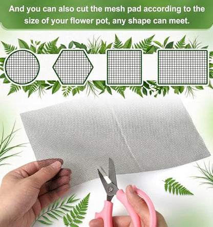 20Pcs Mesh for Plants, Garden Netting for Plants to Prevent Soil Leakage | Black, 11.8 x 7.8 In / 30 x 20 cm