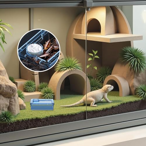 Snake Water Bowl Anti-Escape Tortoise Water Dish | Pet Supplies for Habitat Tank Cage Enclosure Feeding Chameleon Lizard Gecko Spider - color: Blue