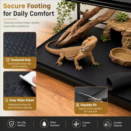 RUNANIA Bearded Dragon Tank Accessories, Reptile Mat Hammock Plants Bridge Jungle Climber Vines Terrarium Decorations for Bearded Dragon Lizard Snake - size: Large