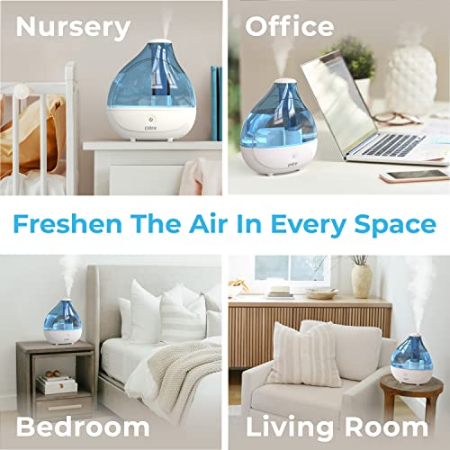 Pure Enrichment MistAire Ultrasonic Cool Mist Humidifier - Quiet Air Humidifier for Bedroom, Nursery, Office, & Indoor Plants - Lasts Up To 25 Hours - size: MistAire (Large)