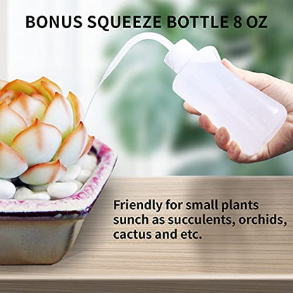 Watering Can Indoor Plants, ONEDONE Watering Can Long Spout Small Watering Can 34 oz, Plant Watering Can for Indoor Plants House Plants Garden Flowers w/Spray Bottle, Squeeze Bottle (Amber) - color: Amber
