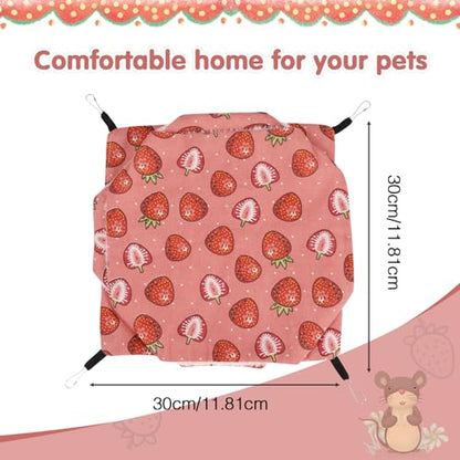 3 Layer Guinea Pig Cage Hammock, Cute Rat Hamster Hanging Hammock Bed Soft Warm Small Animals House Cage Accessories Toy for Ferret Squirrel Chinchilla Parrot Sugar Glider - color: Raspberry Red