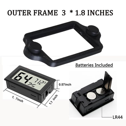 2PCS Magnetic Temperature and Humidity Monitor Jumping Spider Enclosure Accessories Digital Thermometer Hygrometer Gauge for Reptile Terrarium Tanks, Gecko Bearded Dragon (Rectangle) - color: Rectangle