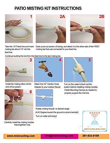 Patio Misting Kit Assembly - Make your own Misting System - Easy to build and Install - 5 Minute Installation (84Ft - 24 Nozzles) - size: 84Ft - 24 Nozzles