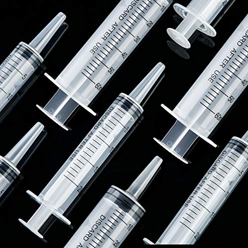 10 Pack Plastic Syringe Liquid Measuring Syringes Without Needle for Epoxy Resin, Craft, Scientific Labs, Feeding Pets Animals, Oil or Glue Applicator (20 ML, 60 ML) - size: 20 ML, 60 ML