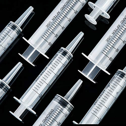 10 Pack Plastic Syringe Liquid Measuring Syringes Without Needle for Epoxy Resin, Craft, Scientific Labs, Feeding Pets Animals, Oil or Glue Applicator (20 ML, 60 ML) - size: 20 ML, 60 ML