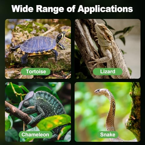 Reptile Heating Pad with Internal Sensor&Thermostat, 8" x 6" 8W Under Tank Heater Mat for 10-20 Gallon Tanks, IP67 Waterproof Safe Heat for Turtles, Bearded Dragons, Snakes, Lizards and Seedling - size: 6”x 8” (8W)