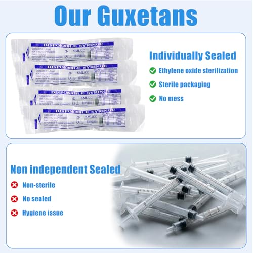 5ml Syringe with Measurement for Scientific Labs, Feeding Pets, Refilling and Measuring Liquids,Dispensing,with Cap (5PCS, 5ml) - size: 5PCS-5ml