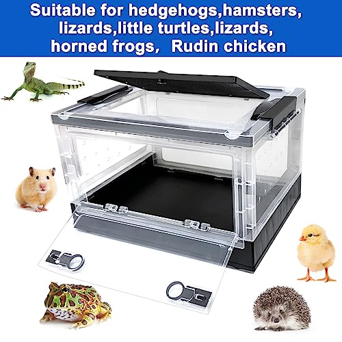 Hamster breeding House Reptile breeding Cages with Wheels (Small Size) - size: 15.6"L x 11.6"W x 9.5"H