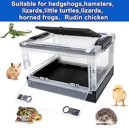 Hamster breeding House Reptile breeding Cages with Wheels (Small Size) - size: 15.6"L x 11.6"W x 9.5"H