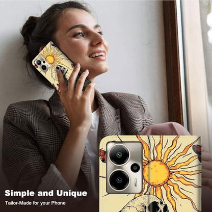 for Cricket Outlast 5G 2024 Wallet case with RFID Blocking Credit Card Holder Kickstand, Folio Flip PU Leather Shockproof Protective Cover for AT&T Motivate Pro 5G, Skeletal Figure - color: Skeletal Figure