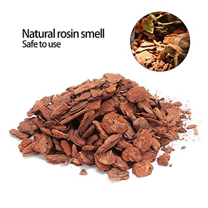 Tyenaza Reptile Bark Bedding, Bedding Pine Bark Granule Bedding Reusable Pine Chips Substrate, Reptile Breeding Bedding Habitat Decor for Geckos, Lizards, Turtles Snakes (Small Particles 250g) - size: Small particles 250g