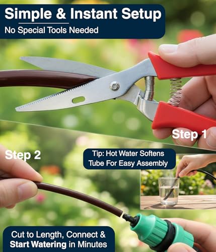 DBR Tech® 1/4 Drip Irrigation Tubing, 200 Feet, Flexible PVC Plastic Drip Irrigation Hose for Gardening, Misting, Hydroponics and DIY Landscape Garden Projects, Blank Distribution (200ft, Brown) - color: Brown, size: 200ft