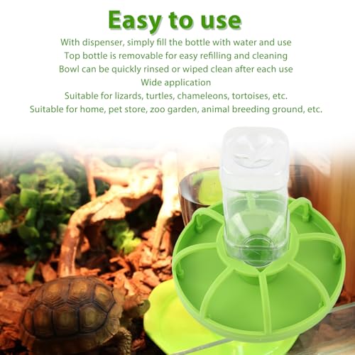 Reptile Water Dispenser, PP Gravity Water Bottle Automatic Feeder with Removable Top and Smooth Edges, Self Refilling Station for Lizard Tortoise Chameleon (Large) - size: Large