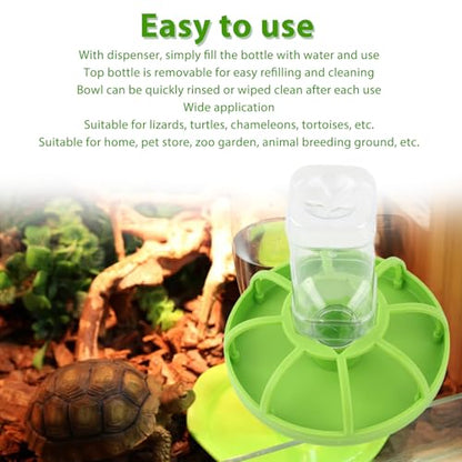 Reptile Water Dispenser, PP Gravity Water Bottle Automatic Feeder with Removable Top and Smooth Edges, Self Refilling Station for Lizard Tortoise Chameleon (Large) - size: Large