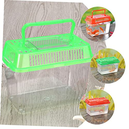 Plastic Handheld Fish Tank Reptile Tortoise Tank Small Fish Cage Turtle Terrarium Pet Travel Box