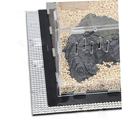 balacoo Reptile Heat Pad Small Animal Warm Pad Parrot Mat Mini Pet Pad Winter Insulation Thermal Pad Outdoor Heated Pad Small Pet Cage Liner for Rabbit Hedgehog 42x28cm Silver Terrarium Heating Pad