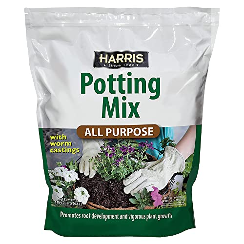 Harris All Purpose Premium Potting Soil Mix with Worm Castings and Other Nutrients, 4 Quarts - size: 4 Quart
