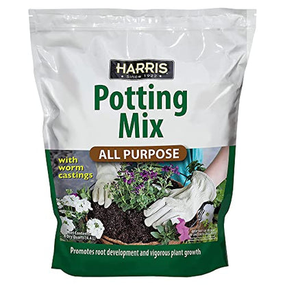 Harris All Purpose Premium Potting Soil Mix with Worm Castings and Other Nutrients, 4 Quarts - size: 4 Quart
