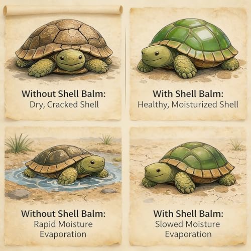2Pcs Turtle Shell Balm, Reptile Shell Care Conditioner Moisturizer for Tortoise Lizard Reptiles, Essential Turtle Accessories, Skin Relief & Dryness Prevention for Tortoise, Lizard & All Reptiles