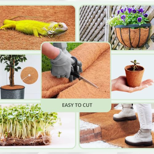 Natural Coconut Coir Liner Sheets - 12x80 Inch Coco Fiber Roll, Coco Mat for Planter, Flower Basket Liner, Garden Decoration, and Animal Pet Pad