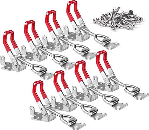 Vicuna R 8 Pack Heavy Duty Toggle Latch Clamp 4002, Adjustable Pull Latch | 550Lbs Holding Capacity, Toggle Clamp Latch with Lock Hole, for Smoker Lid Jig, Tool Box Case, with 40PCS Screws - style: 4002-8PK