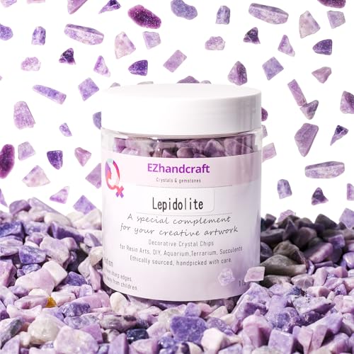 Lepidolite Crystal Chips Bulk 1lb, 600+ Pieces, 8-15mm Natural Purple Mica - color: Lepidolite, size: 1LB