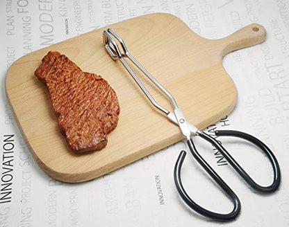 HINMAY Scissor Style Tongs 10-Inch and 11-Inch Set, Set of 2 | Stainless Steel Wire Tongs - size: 10'' + 11''